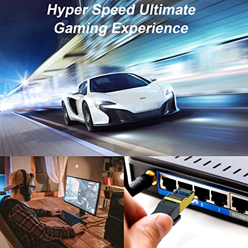 Ysong Cat 8 Ethernet Cable 50 Ft, Outdoor&Indoor Nylon Woven High Speed Cat8 Lan Network Cable, Sftp Rj45 40Gbps 2000Mhz Ethernet Cable Patch Cord, For Modem/Router/Gaming,Supports Cat7/Cat6/Cat5 #TOP6