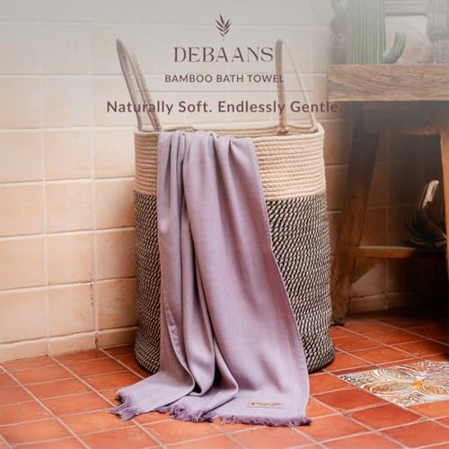 Image of 100% Bamboo Large Bath Towel | Buttery Soft, Ultra-Absorbent, Lightweight, Anti-Microbial, Hypoallergenic, Quick Dry | Suitable for Daily use, Travel, Gym, Swimming (Plum)
