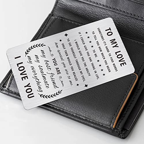 Alotozo To My Love Engraved Wallet Card - I Love You Cards Gifts for Him Her Men Women - Valentines Day Gift3