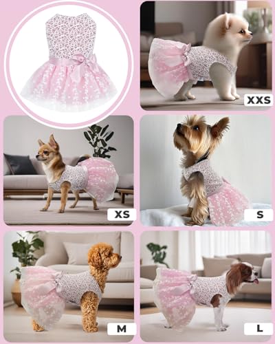Image of CuteBone Dog Birthday Dress Girl Puppy Skirt Tutu Cat Wedding Outfit Pet Party Clothes for Small Dogs Costume DD16L