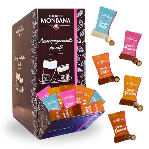 MONBANA | Assortiment de 650g de Croustilles au Chocolat à Offrir ou à Partager autour d'une boisson chaude | Fabrication française