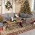 YITAHOME 4 Pieces Patio Furniture Set, Outdoor Wicker Conversation Sectional L-Shaped Sofa with 5 Seater for Backyard, Porch, Boho Detachable Lounger with Thickness Cushions and Side Table - Grey
