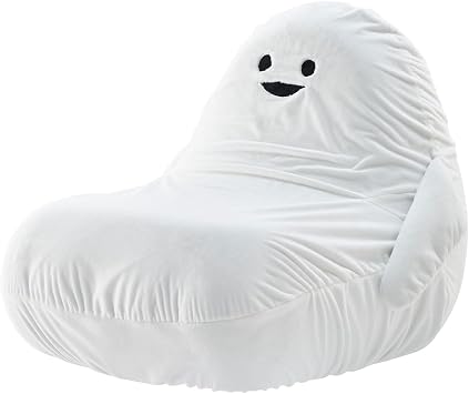 Plush Ghost Bean Bag Chair Sofa, Halloween, Christmas Series, White, 36.6 x 31.5 x 31.5 inches