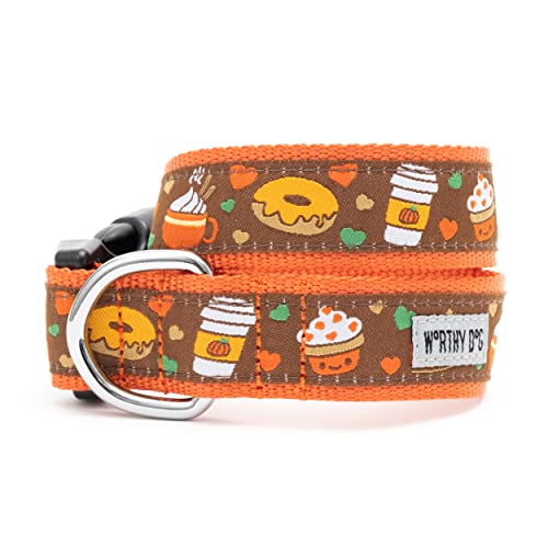 THE WORTHY DOG Halloween Adjustable Dog Collar Large Dogs Pumpkin Spice