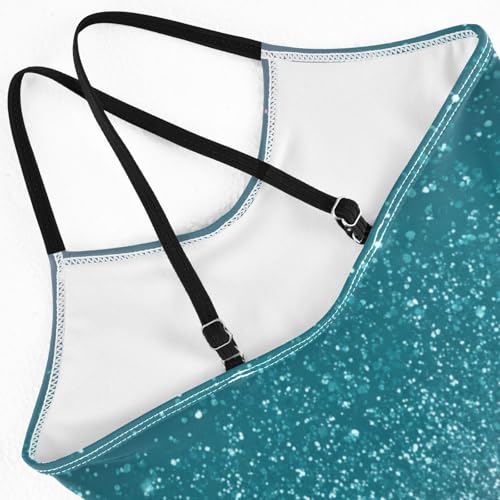 Bolaz Girls Swimsuits One-Piece Bathing Suits Multicolor Kids Summer Beach Swimwear for 3-10 Years Old-Blue Pink Sequin4