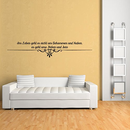 azutura Im Leben Ghet Es Nicht Um Bekommen Und Haben, Wansticker Wandtattoo Ziat Kunst available in 5 Sizes and 25 Colours X-Small Grass Green