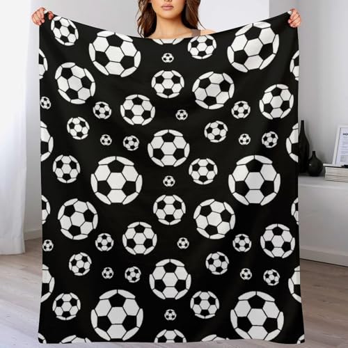 Volissoz Soccer Blanket Gifts for Boys Girls Kids Adults Warm Cozy Flannel Soccer Throw Blanket for Couch Bed 60x50