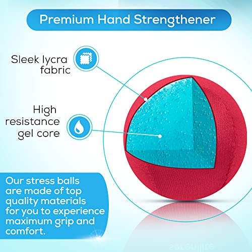 Image of Serenilite Stress Balls for Adults, Squeeze Ball for Hand Therapy, Stress Ball, Hand Exercisers for Therapy & Grip Strengthening, Physical Therapy Balls, Hand Grip Strengthener.
