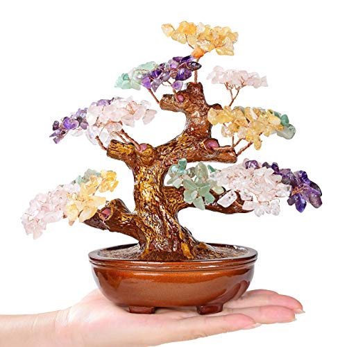 KALIFANO Natural Tree of Life (360 Gemstone Count) Chakra Crystal Tree - Bonsai Feng Shui Money Tree for Healing and Luck - 8'