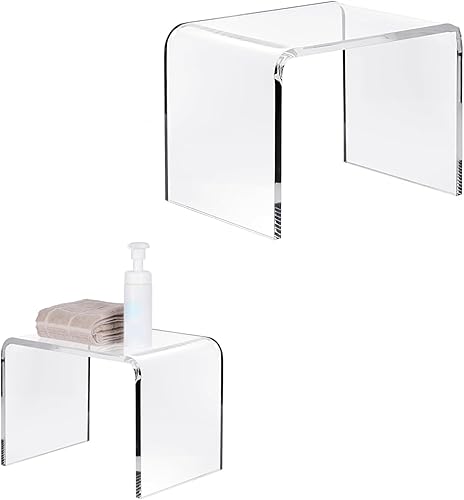 uyoyous Bancos de ducha, taburete de acrílico, taburete grueso transparente para el baño, taburete de ducha para afeitarse las piernas, asiento