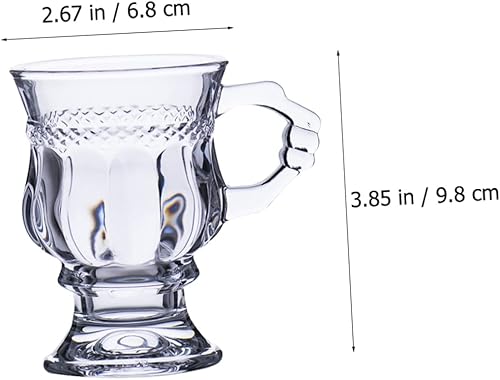 Miniatura 2 de 4 copas de vidrio en relieve vintage, elegantes soportes para postre y café para bar casero para whisky té con leche helada