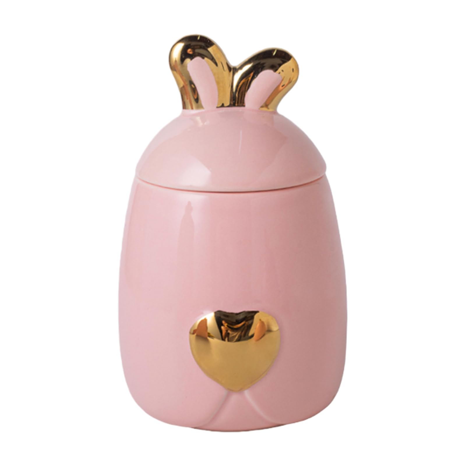 Duuclume Handicrafted Rabbit Ear Ceramic Pet Urns - Sealed Cremation Ashes Holder, Funeral Burial Memorial Keepsake & Pet Coffin (Pink, 610ml)