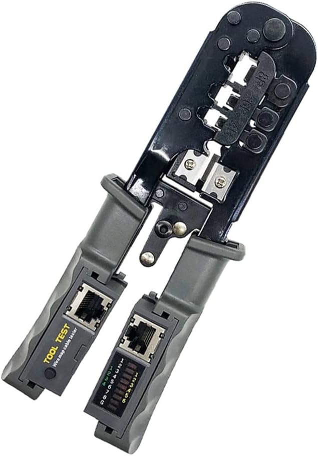 Crimper Network Cable Tester Cutting Tool for Cat7 Cat6 Cat5 RJ11 RJ12 RJ45 Crimper Metal Clip
