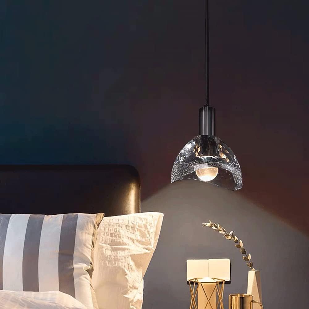 Czarna kryształowa wisząca lampa wisząca Wyspa kuchenna E27 Szklana kula Pojedyncza lampa sufitowa Luksusowy Kreatywny nowoczesny mały żyrandol do sypialni, przejściach i korytarzach, salonie przy