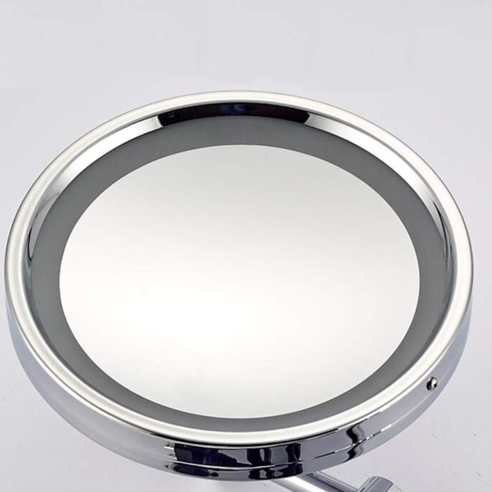 Espejo de tocador para Maquillaje, Espejo de Belleza con Aumento 3X, Espejo de baño Extensible montado en la Pared, Espejo cosmético Giratorio de 360 °, conexión Cableada, Negro (Nero)