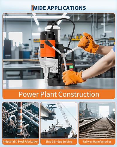 Image of Garvee Magnetic Drill, 1750W 2 inch Boring Diameter, 2922lbf Power Portable Magnetic, 810 PRM, 10-Speed,with 10Pcs Drill Bits 3Pcs Twist Drill and 1Pcs Plastic Box for Metal Surface, Industrial