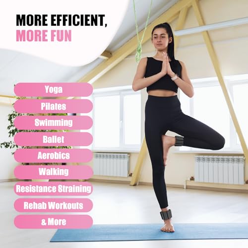 Image of Pilates Wrist Ankle Weights for Women, Wearable Strong Arm & Leg Weights Set of 2(1 lb /2.2 lbs Each), Adjustable Ankle Weights for Walking, Yoga, Dance, Barre, Gym