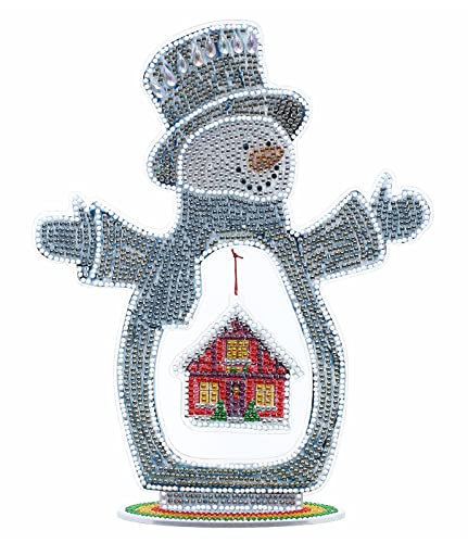 Peinture diamant de table bonhomme de neige broderie strass maison