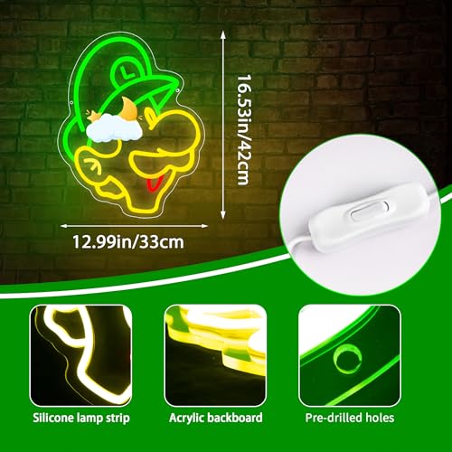 Image of Gaming Neon Sign for Wall Decor Game LED Neon Lights Anime Wall Art Decor Gaming Light Up Signs for Game Room Boys Room Man Cave Gaming Neon Signs Gifts for Men Kids Gamers Size 16.1 * 12.8 in(XD152)