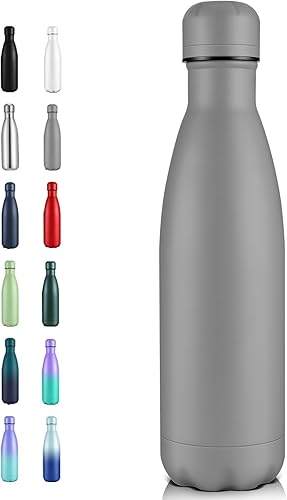Miniatura 11 de Volhoply Botellas de agua de acero inoxidable de 17 onzas a granel, botella de agua de metal aislada a prueba de fugas para deportes, viajes,