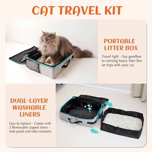 Caja de Arena Portátil Mediana para Gato PETKARAY miniatura 3