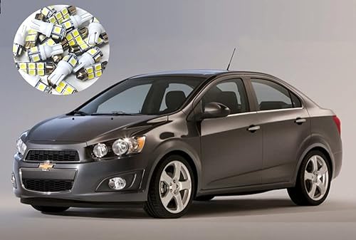 Paquete de 10 bombillas LED para interiores de 6000 K súper blancas compatibles con Chevrolet Sonic 2012-2016