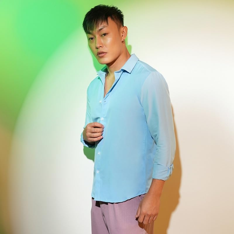 Image of CAHOOT Men's Solid Utility Shirt | Casual Wear | Spread Collar | Long Sleeve | Button Closure | Shirt Crafted with Comfort Fit for Everyday Wear