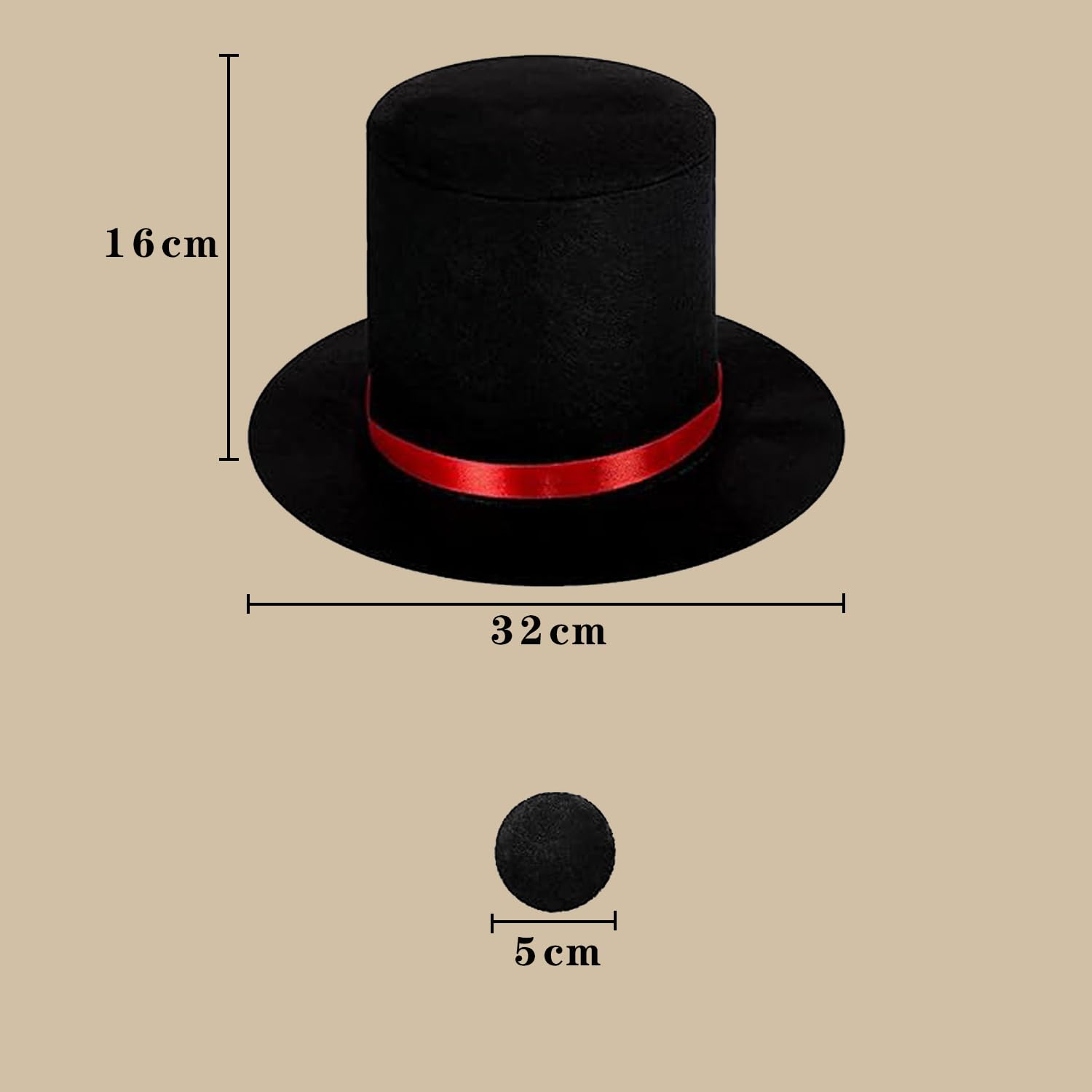 NAUZE 11Pieces Snowman Costume Kit Black Top Hat with Band Carrot Nose Scarf Gloves Pom Pom Balls DIY Snowman Props for Cosplay Costume - Image 2