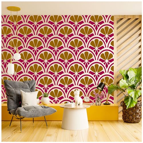 Kayra Decor Combshell Allover Latest Stencils for Wall Painting Size 16 X 24 Inch (Pack of 1) (B0C94K34YV) Amazon Price History, Amazon Price Tracker