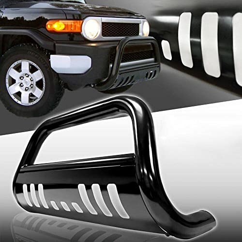 Motoos 3" Front Bumper Bull Bar Compatible With 2005-2019 Frontier Xterra 2005-2007 2018 2019 Pathfinder Black Powder Coated Carbon Steel Brush Push Grille Guard With Skid Plate #TOP26