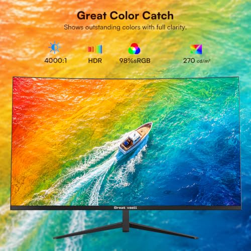 Image of Raywego 27 Inch Curved Monitor, 120Hz FHD 1080P, 1800R | VA panel, 99% sRGB, 4000:1 contrast, HDR10, eye-care, HDMI /VGA, Game Mode, and VESA support for work and light gaming