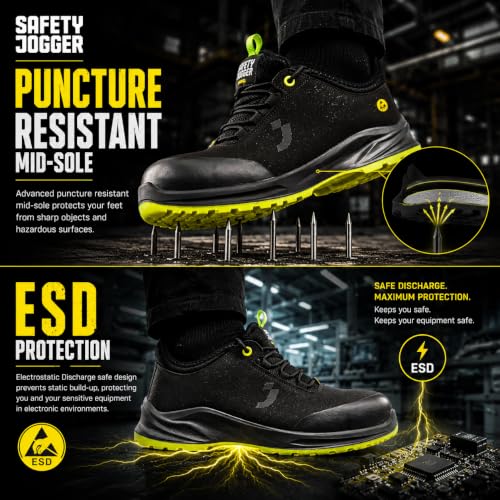 Image of SAFETY JOGGER Vegan Safety Sneaker MODULO S3 |Washable Microfiber Upper, SJ Footbed, Nano Carbon 200J Toe Cap, ESD, Slip Resistant | Size 06 UK /INDIA