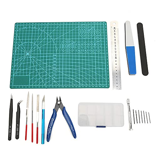 ANKROYU Model Basic Tool, Stainless Steel Model Tool Set, Model Building Kit, Model Making File Kit, Model Building Supplies for Automobile Crafts