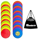 Vasolpryb Spot Markers 4.72 Inch 36 Pcs Non Slip Rubber Floor Markers Flat Field Cones Poly Dots for Classroom Dance Sports Soccer Basketball Speed Agility Training(6 Colors)