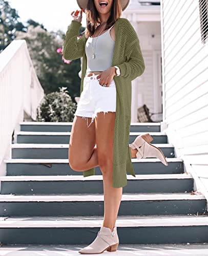 Image of Misassy Womens Open Front Knit Sheer Cardigans Summer Boho Lightweight Long Sleeve Kimono Long Sweater