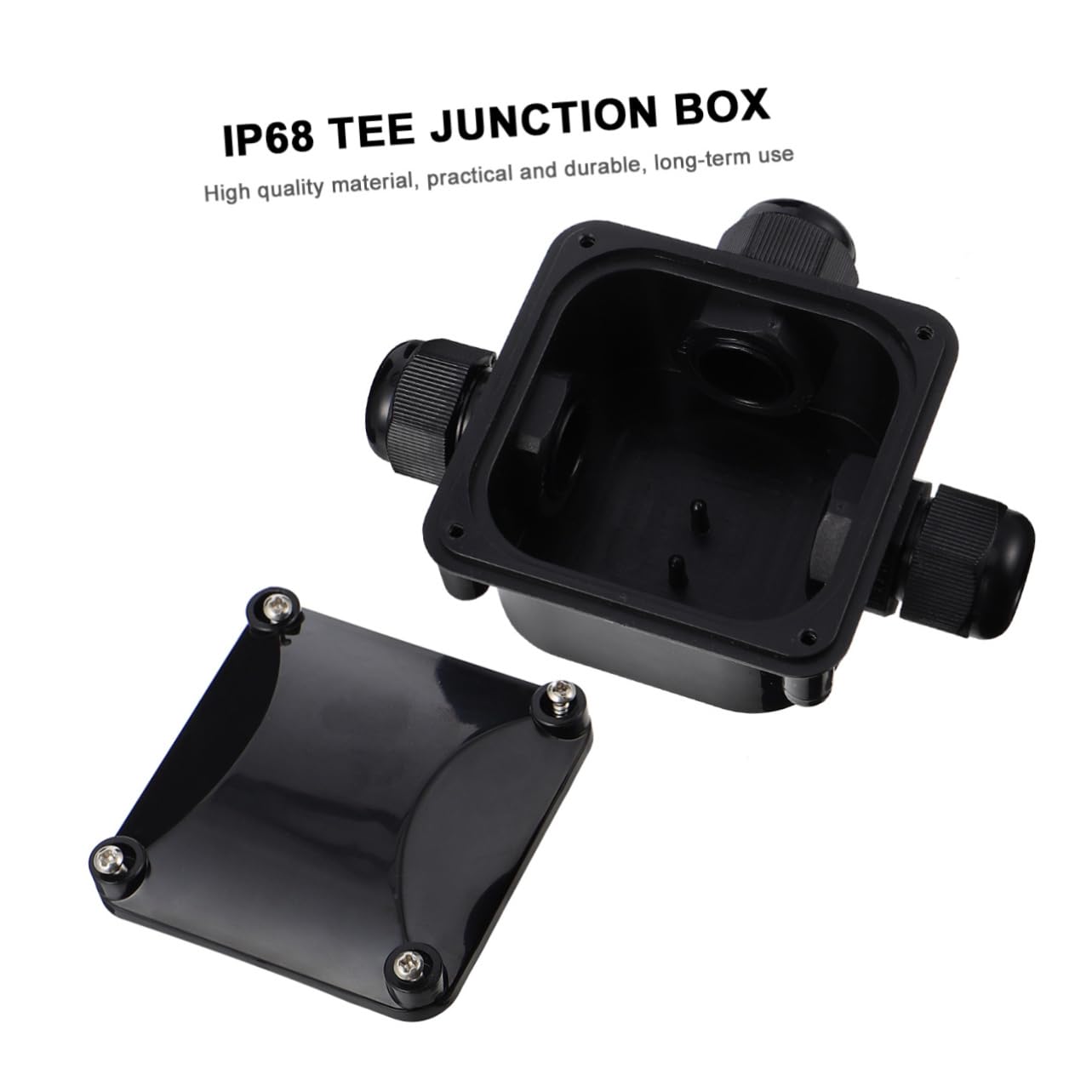 Boîte de Jonction à 3 Voies Étanche Abs Noir, Lot de 5
