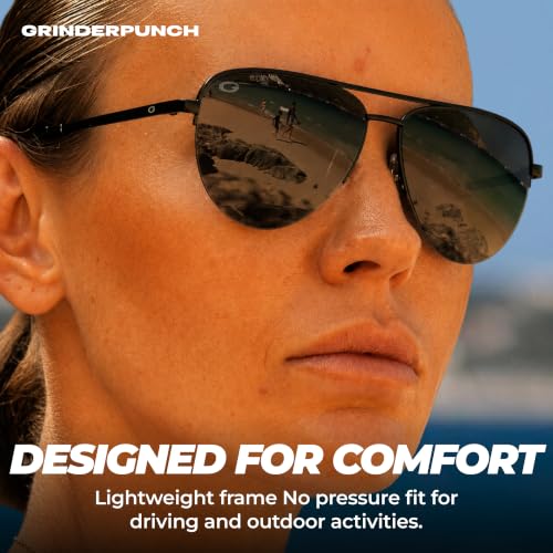 Image of grinderPUNCH Polarized Aviator Sunglasses Men Women 70s Retro Costume UV400