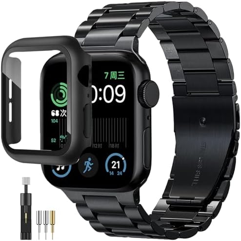 Amazon.co.jp: Apple Watch バンド ステンレスケース 一体型バンド 