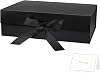 Large Gift Box with Lids for Presents 10.5x7.5x3.1 In Gift Box with Ribbon,Card and Magnetic Lid for Valentine's Day, Mother's Day, Birthdays, Wedding Black