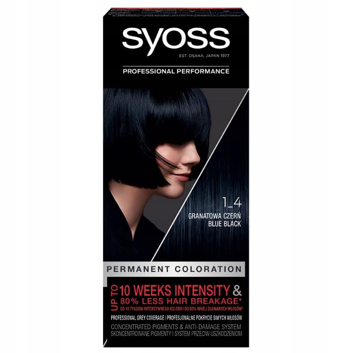 Syoss Tinte para el cabello 1-4 azul marino negro x2