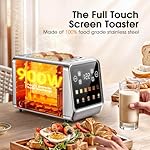 2 Slice Toaster Touch Screen 1.5" Wide Slot, Stainless Steel Digital Toaster for 5 Bread Types/6 Shade Settings/Single Slot Toasting/Memory Function/Defrost/Reheat - Image 2