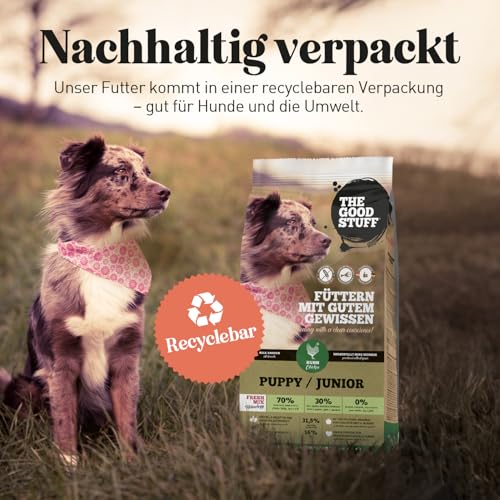 The GOODSTUFF Huhn (Puppy/Junior) 2,5 kg | Getreidefreies Hunde Trockenfutter Junior | Mit frischem Hühnerfleisch | Hundetrockenfutter für Welpen & Junghunde | Super-Premium Welpen Trockenfutter