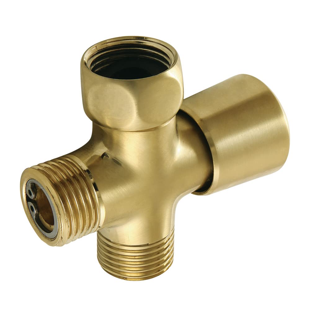 Kingston Brass K161A7 Showerscape Shower Arm Diverter, Brushed Brass 2.75 x 2.31 x 1.06