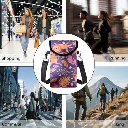 Image of Neoprene Phone Sleeve Pouch Case Bag for Men Women w /Crossbody Strap /Neck Lanyard for iPhone 17 /16 /15 /14 Pro Max, Samsung S25,Pixel 10