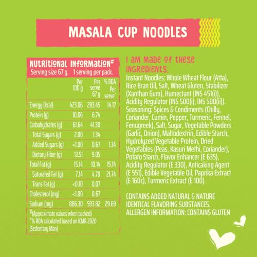 WickedGud Cup Noodles Variety Pack | Fiery Korean, Masala & Manchow Flavours | High Protein & Fiber | No Maida | 67 g, 69 g & 70 g Cups (Pack of 3) - Image 12