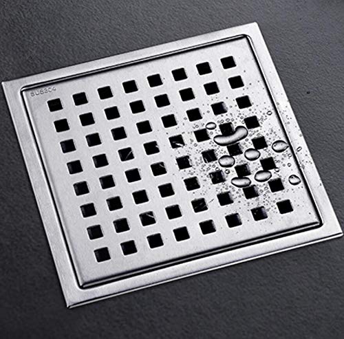 Tapa para el desagüe de la Ducha, Escurridor de Flujo Grande Acero Inoxidable con Drenaje Piso Rejilla Simple 15 * cm | 18f 15x15cm