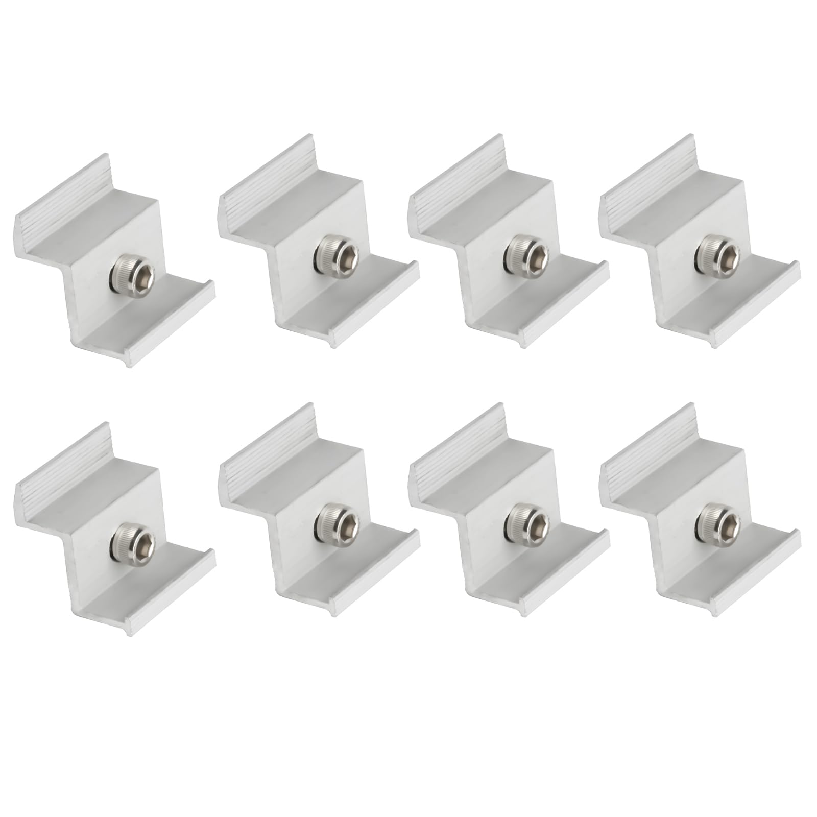 Kit Fissaggio Pannelli Solari - 7 Pezzi In ABS Bianco Per Montaggio Senza Fori Su Tetti E Camper