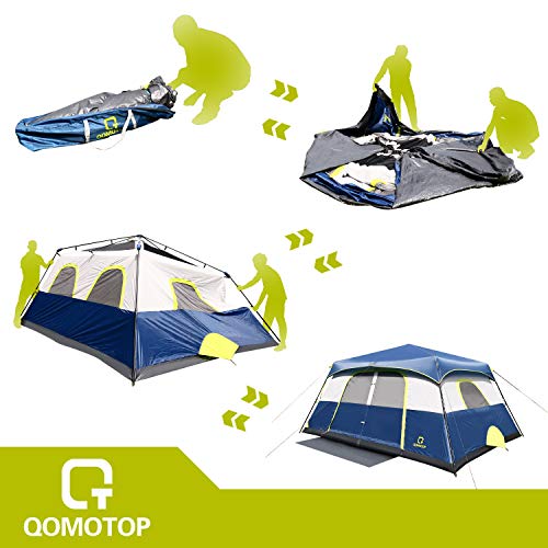 OT QOMOTOP 10 Person Camping Tent, 60 Seconds Instant Setup, 14 x 10ft with 6' 4'' Center Height, Waterproof Tents with Roof Rainfly