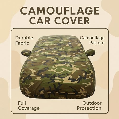 Image of Sulfar 100% Waterproof Car Body Cover Compatible with Mirror for Toyota Corolla Altis with Long Lasting Durable Material (Triple Stitched, Full Bottom Elastic, Camouflage Army)