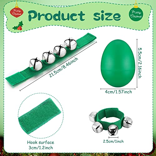 Hydren 36 Pieces Christmas Shaker Musical Instruments 18 Egg Shaker And 18 Adjustable Wrist Hand Band Bells For Kids, Christmas Parties, Birthday Party Favors #TOP1